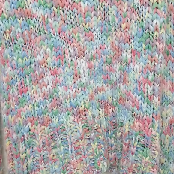 Multi Color Rainbow Knit Granny Sweater Large - Picture 4 of 8